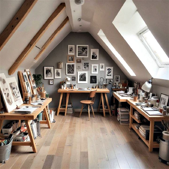 art studio for attic room