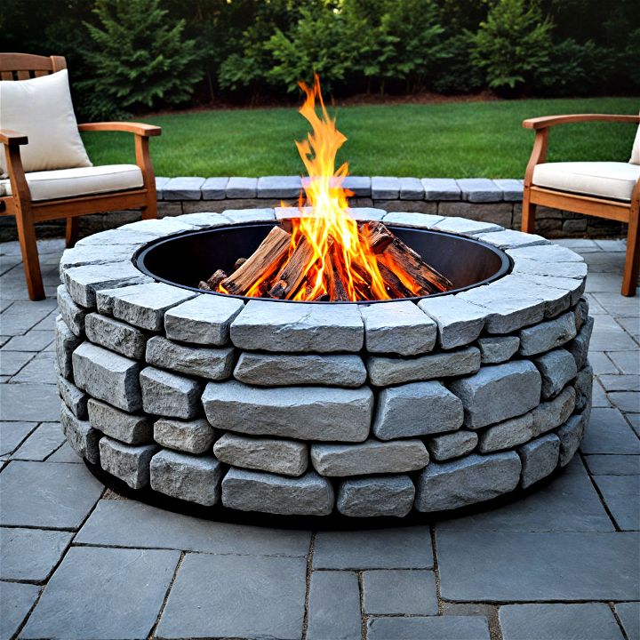 artisanal cobblestone fire pit