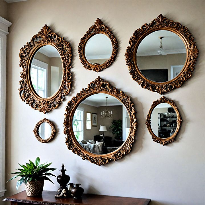 artistic living room wall mirrors