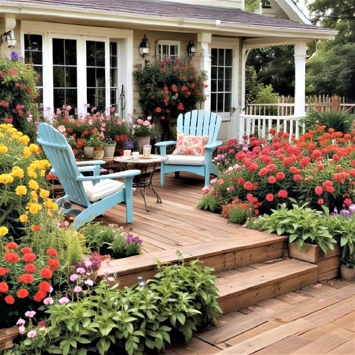 backyard floral deck
