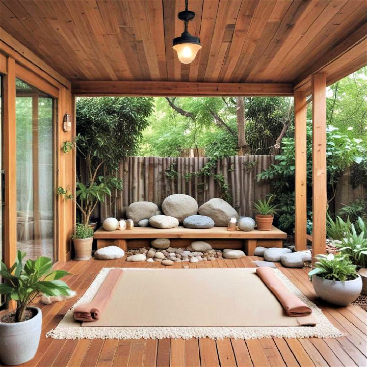 backyard meditation and yoga studio for under deck