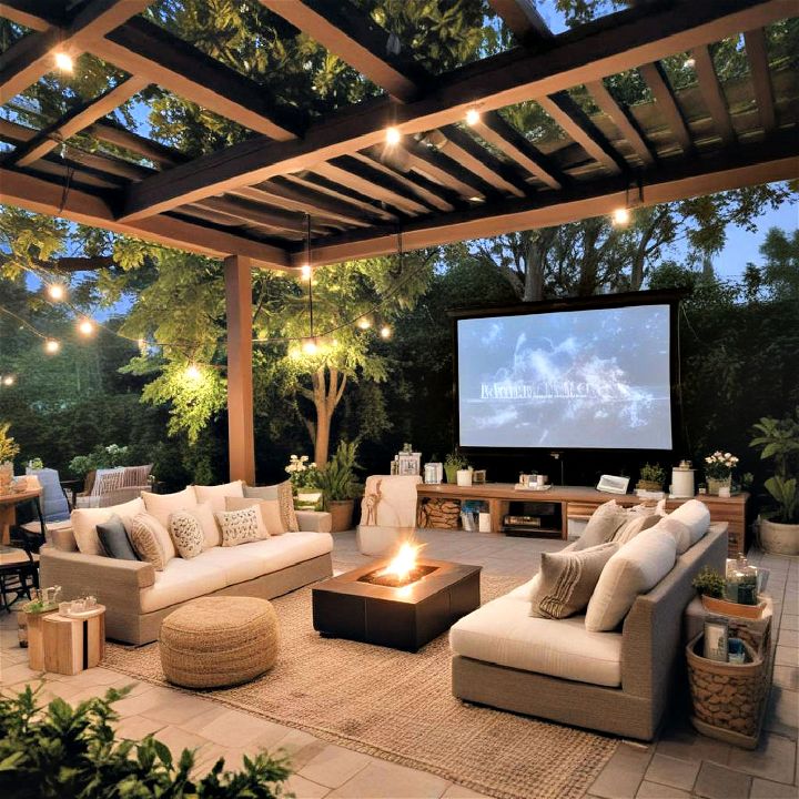 backyard to an open air cinema
