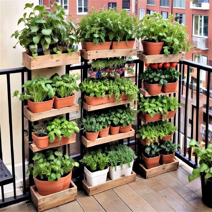 balcony herb and vegetable garden