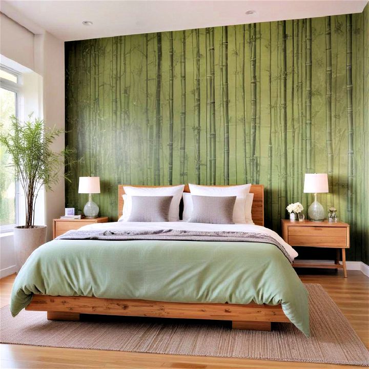 bamboo green accent wall for home offices