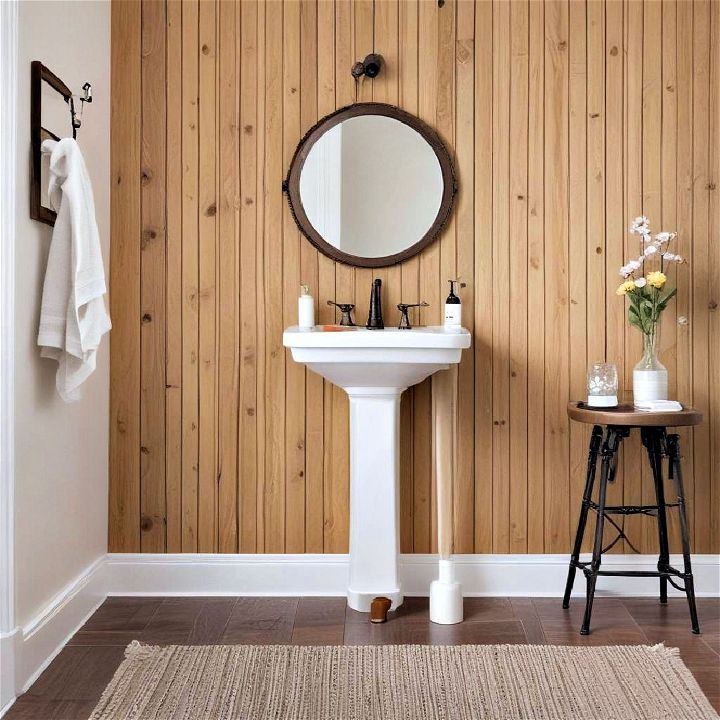 bathroom beadboard for wood accent wall