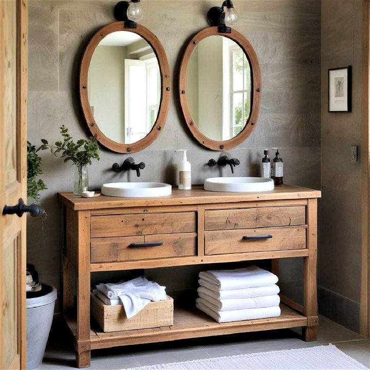 bathroom vanity from reclaimed wood