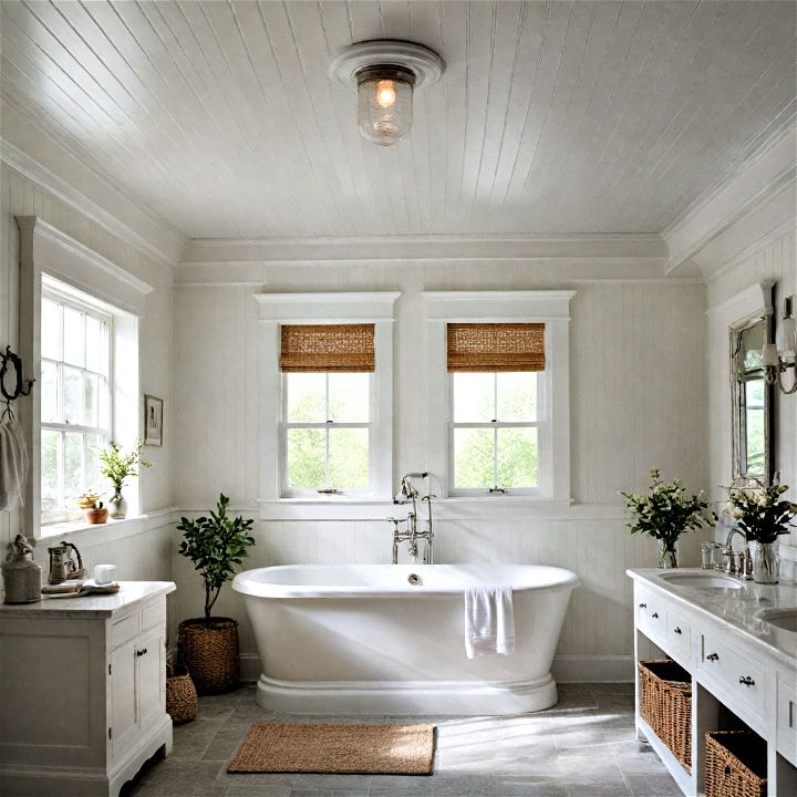 beadboard ceiling for a cottage inspired look