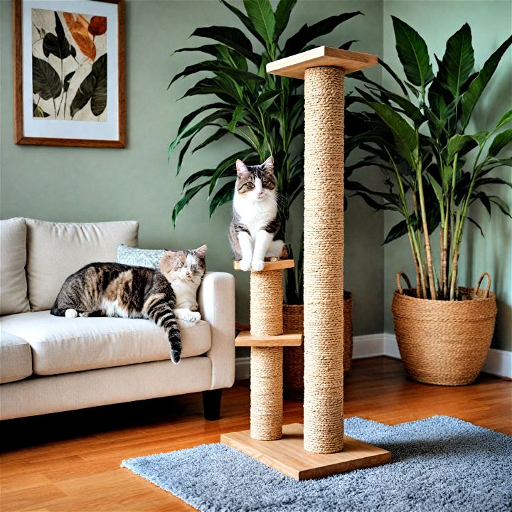 beautiful artistic scratching posts for cats