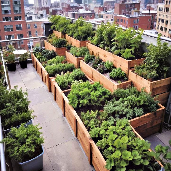 beautiful green space rooftop garden