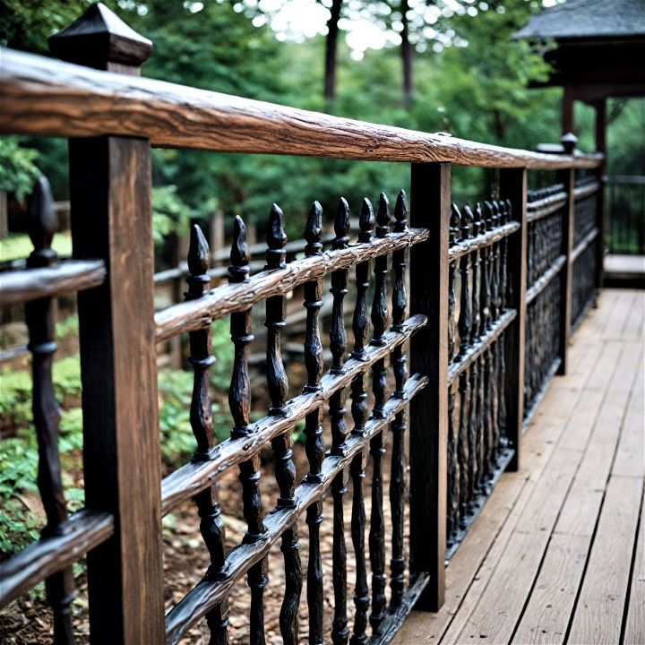 beautiful japanese inspired shou sugi ban railings