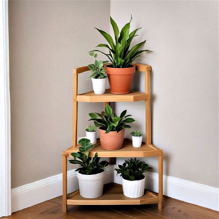 beautiful tiered corner plant stand
