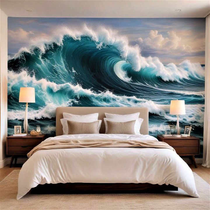 bedroom ocean wave mural