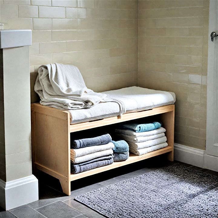 bench with towel storage