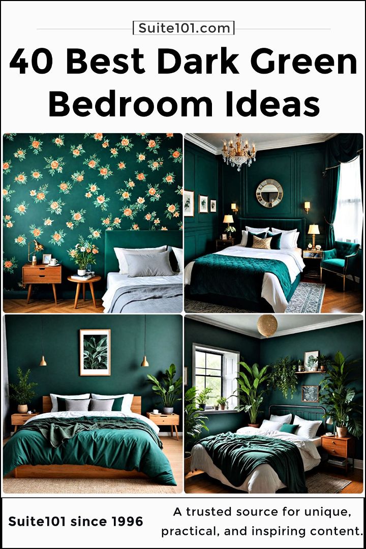 best dark green bedroom ideas