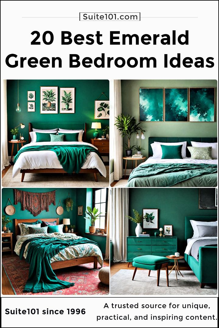 best emerald green bedroom ideas