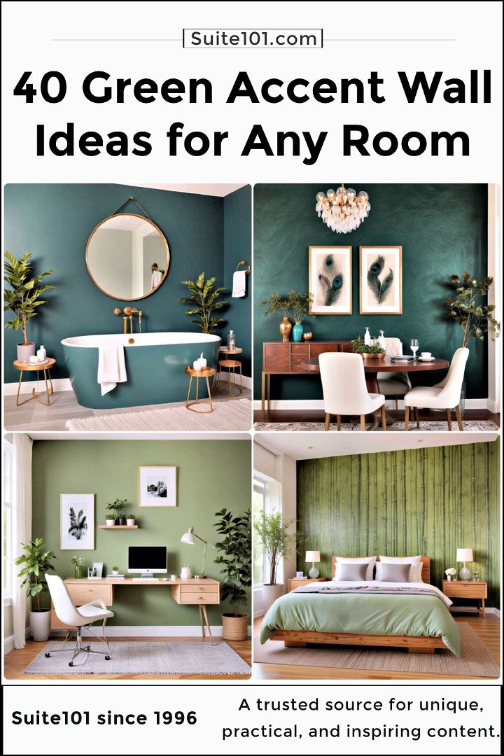 best green accent wall ideas