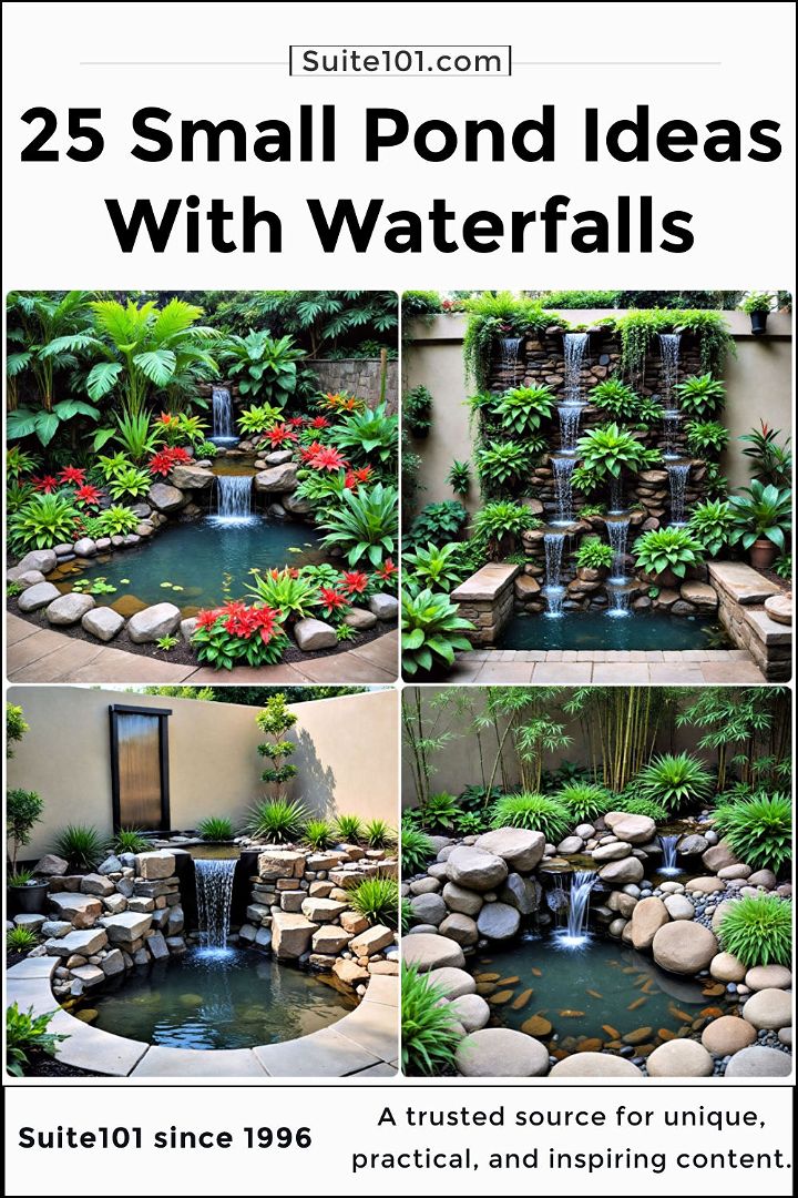 best small pond ideas with waterfalls
