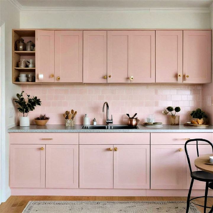gentle blush pink cabinets