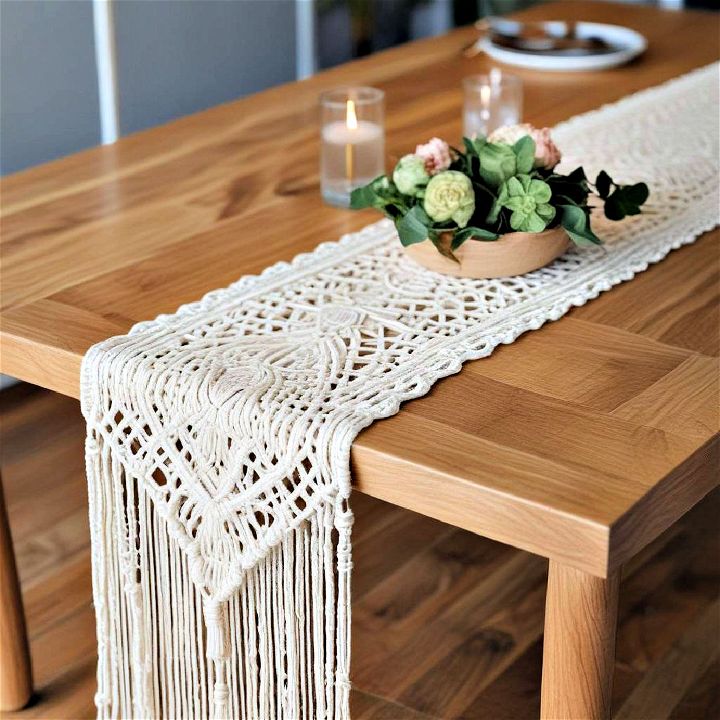 bohemian macrame runner