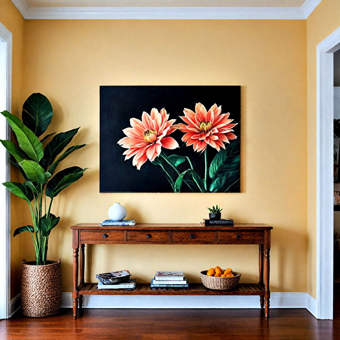 bold and striking entryway wall art