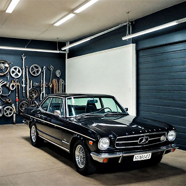 bold black paint to add a sleek touch to a garage
