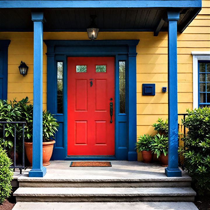 bold front door to set the tone for your entire porch