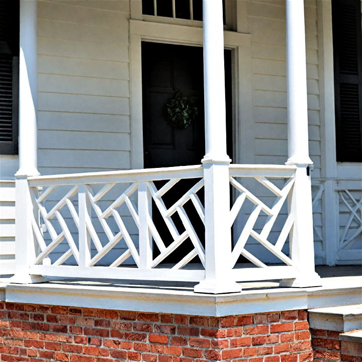 bold geometric porch railing for modern homes