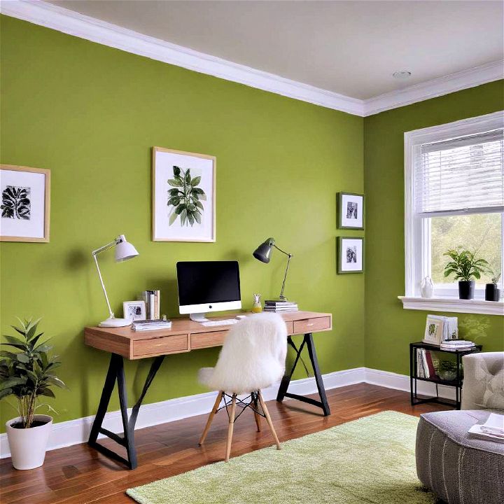 bold lime green accent wall
