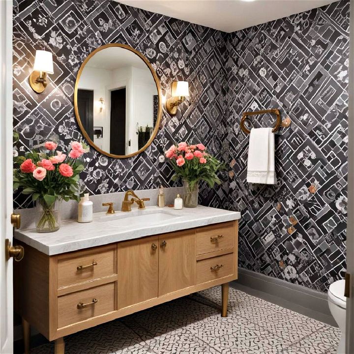 bold patterns for basement bathroom