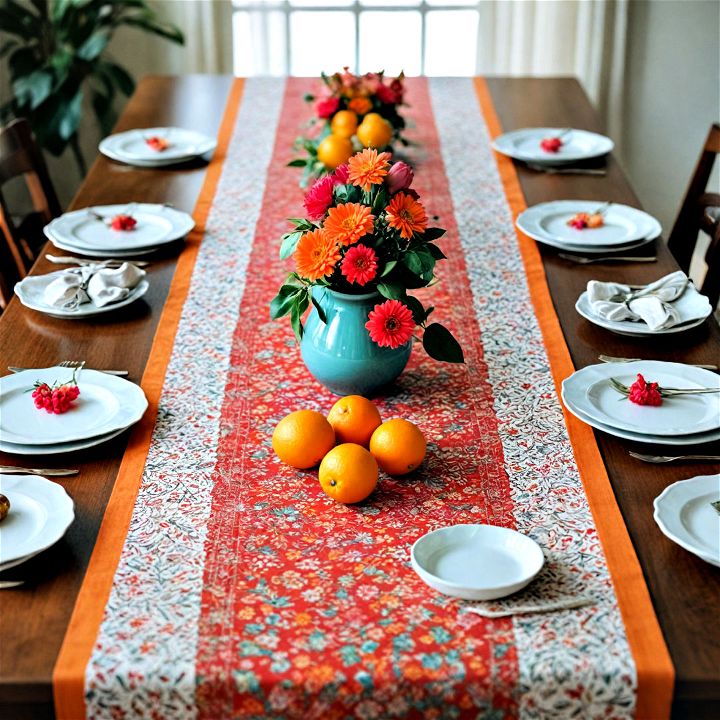 bold table runner for dining table decor