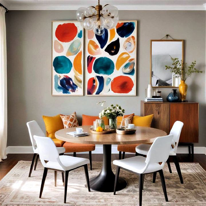 bold wall art for small dining room