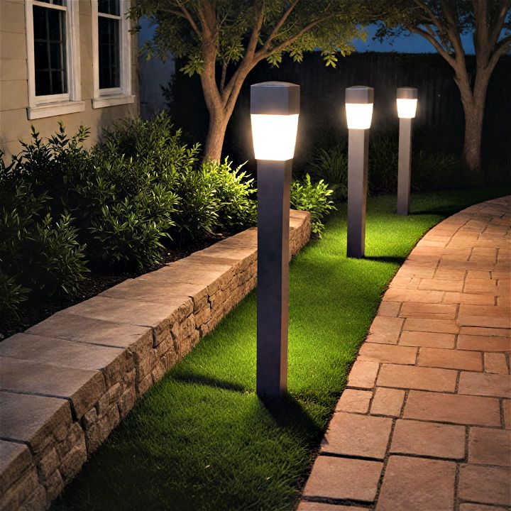 bollard lights for modern backyard landscaping