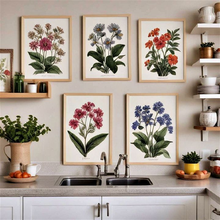 botanical prints for kitchen wall decor
