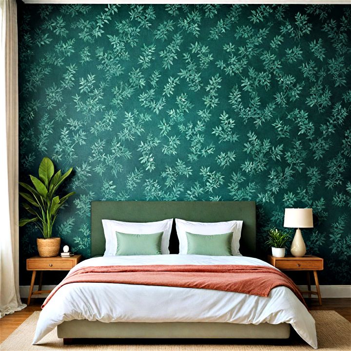 botanical themed wallpaper for a serene bedroom retreat