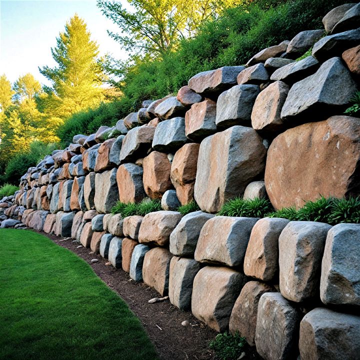 boulder wall for creating a rugged feel