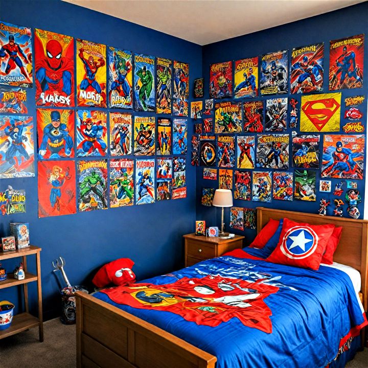 boy room with a dreamy superhero lair