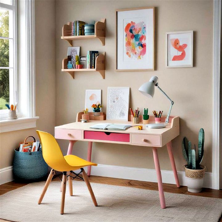 bright and playful kids’ desk