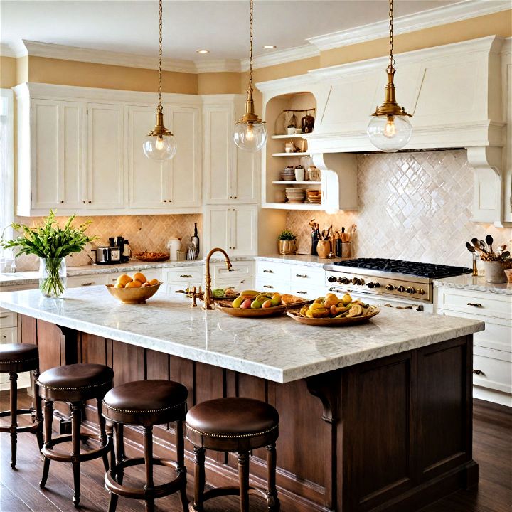 bring opulence to your open kitchen with luxurious gold accents