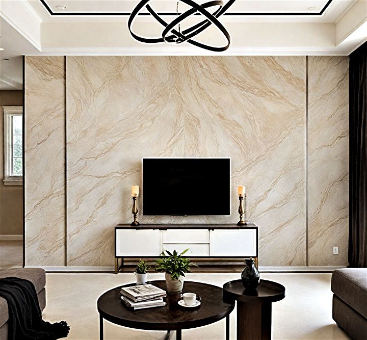 budget friendly paneling with faux marble finish