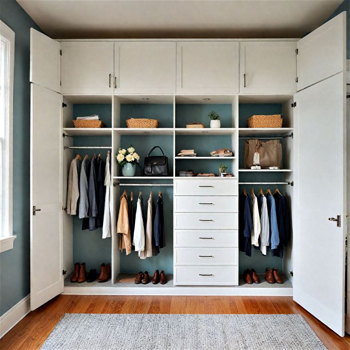 built in closet for providing extensive storage