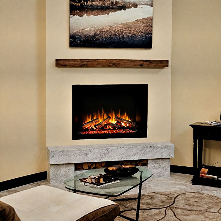 built in electric fireplace for a seamless look