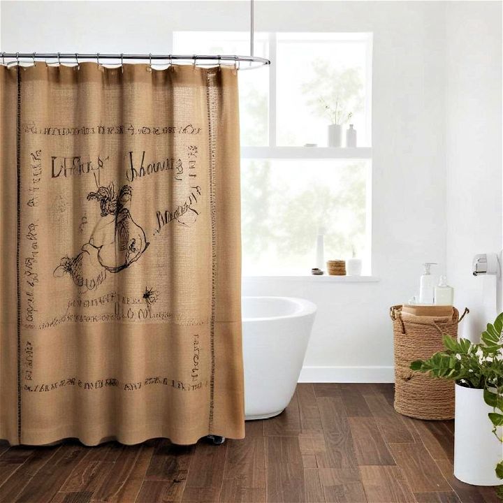 burlap shower curtains