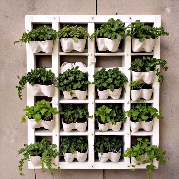 canvas shoe rack planter for herbs