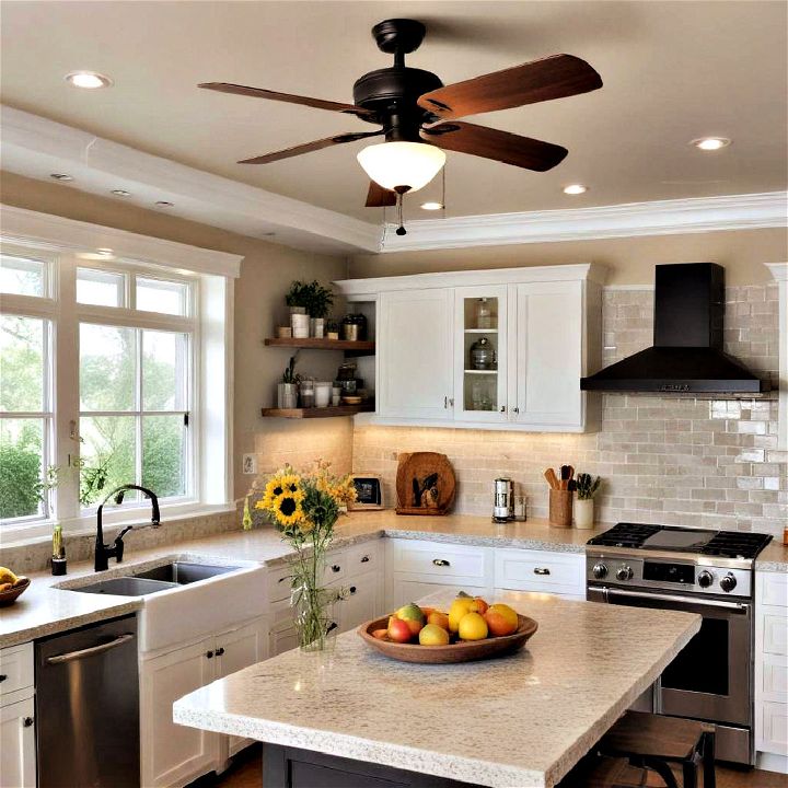 ceiling fans with lights l for small kitchen