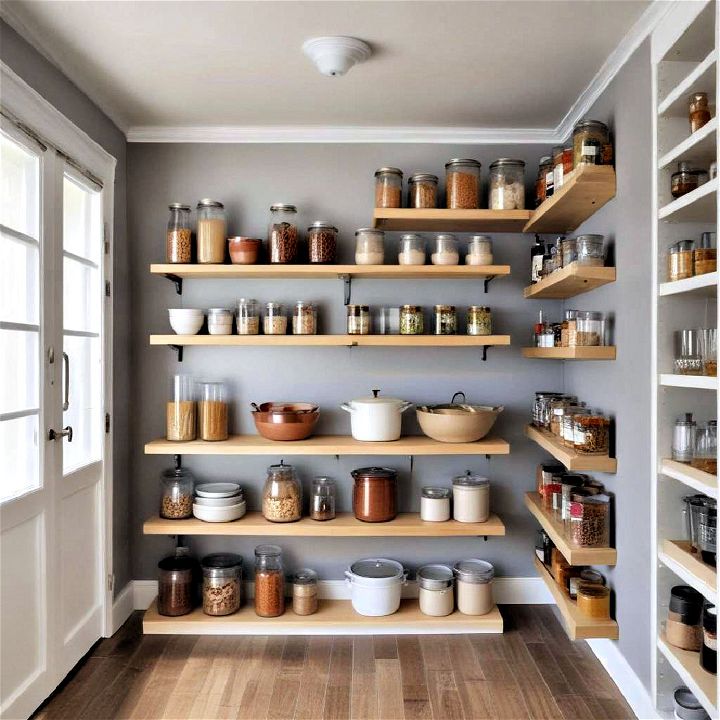 ceiling mounted pantry shelves