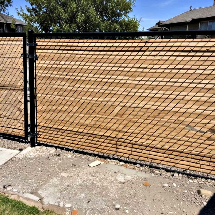 chain link fence with privacy slats
