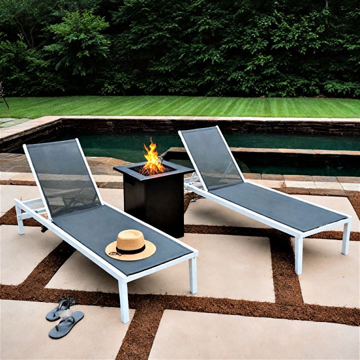 chaise lounges for fire pit