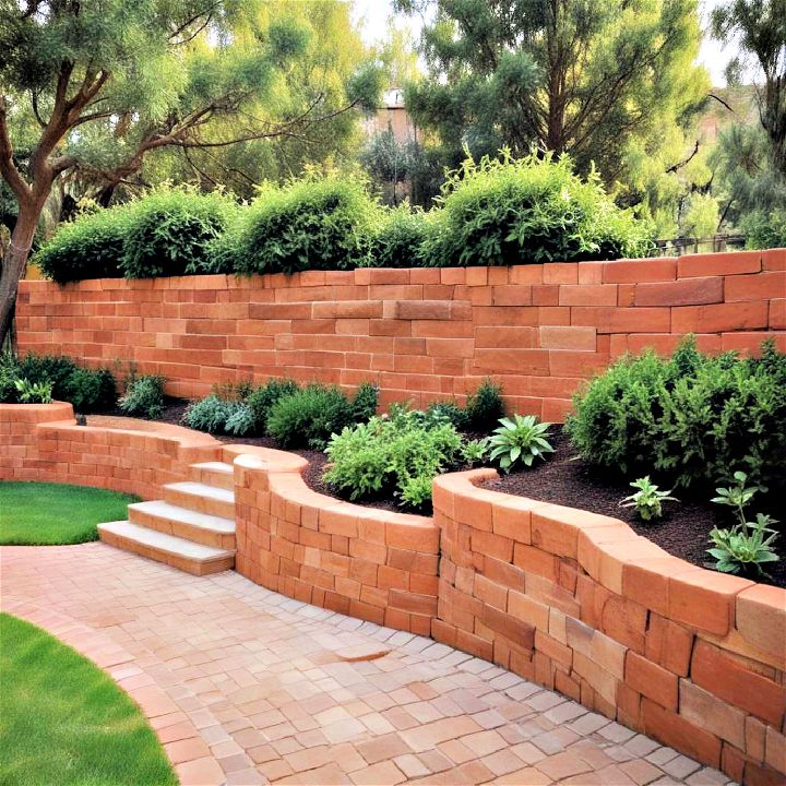 charming and effective terracotta retaining wall