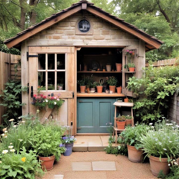 charming rustic potter’s shed