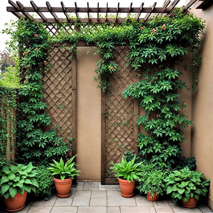 charming solution trellis with climbing plants